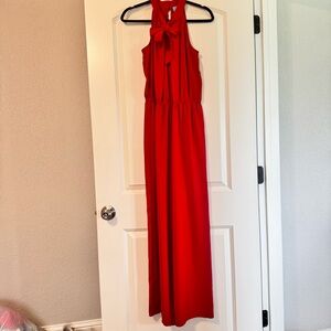 Red wide leg halter jumpsuit, CeCe, Size 6